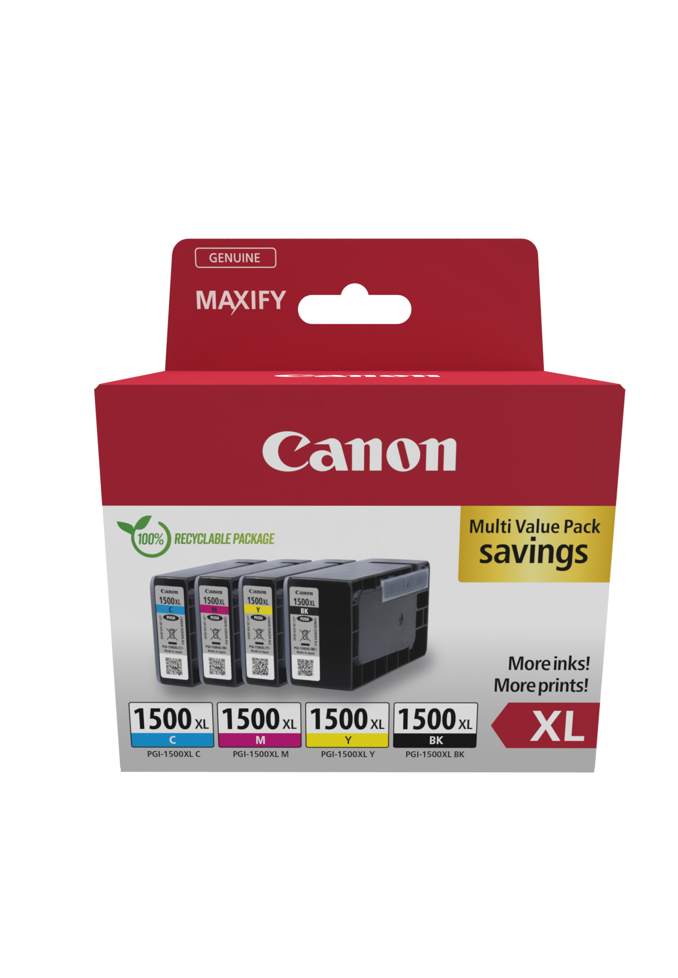 Canon PGI1500 XL BKCMY schwarz, cyan, magenta, gelb Druckerpatronen, 4erSet