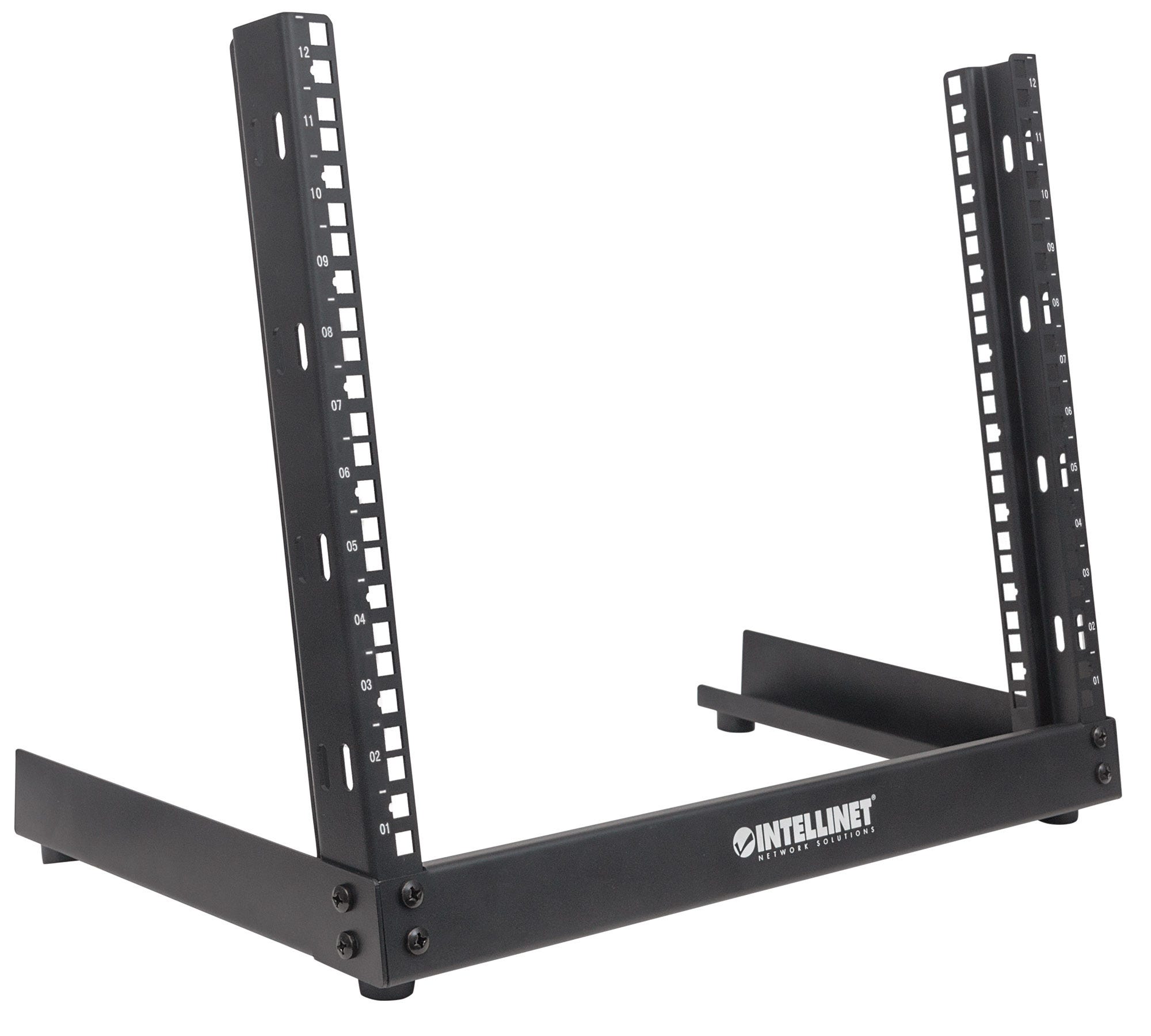 INTELLINET 48,3cm 19Zoll Laborgestell 2Pfosten DesktopLaborgestell 12 HE Flatpack schwarz