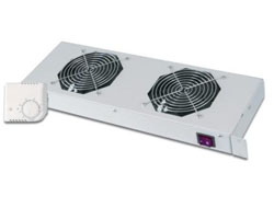 DIGITUS Dachlüftereinheit 19-2 Lüfter, Thermostat, Grau