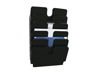 DURABLE Wandprospekthalter Flexiplus schwarz DIN A4 quer 6 Faecher