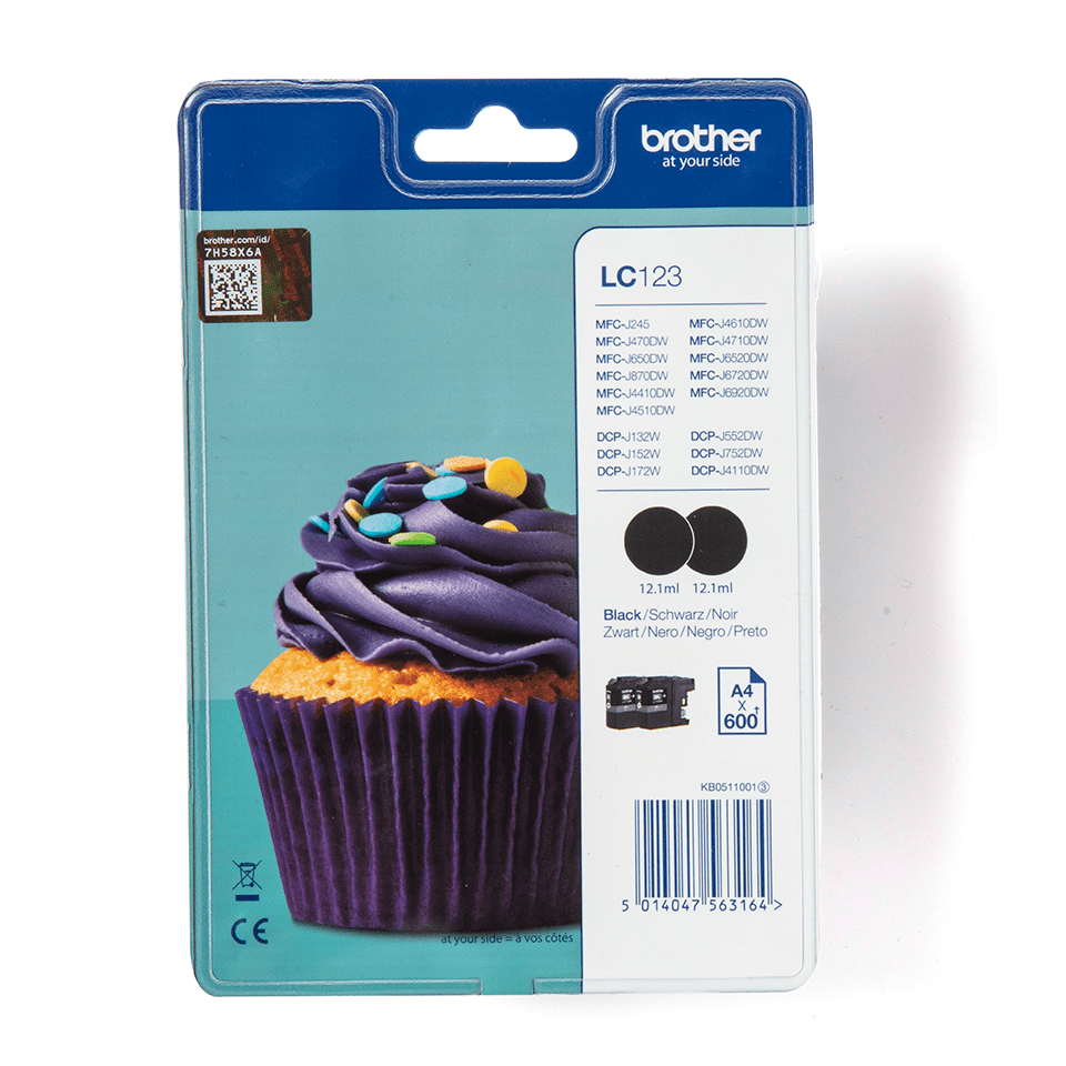 brother LC123BK schwarz Druckerpatronen, 2erSet