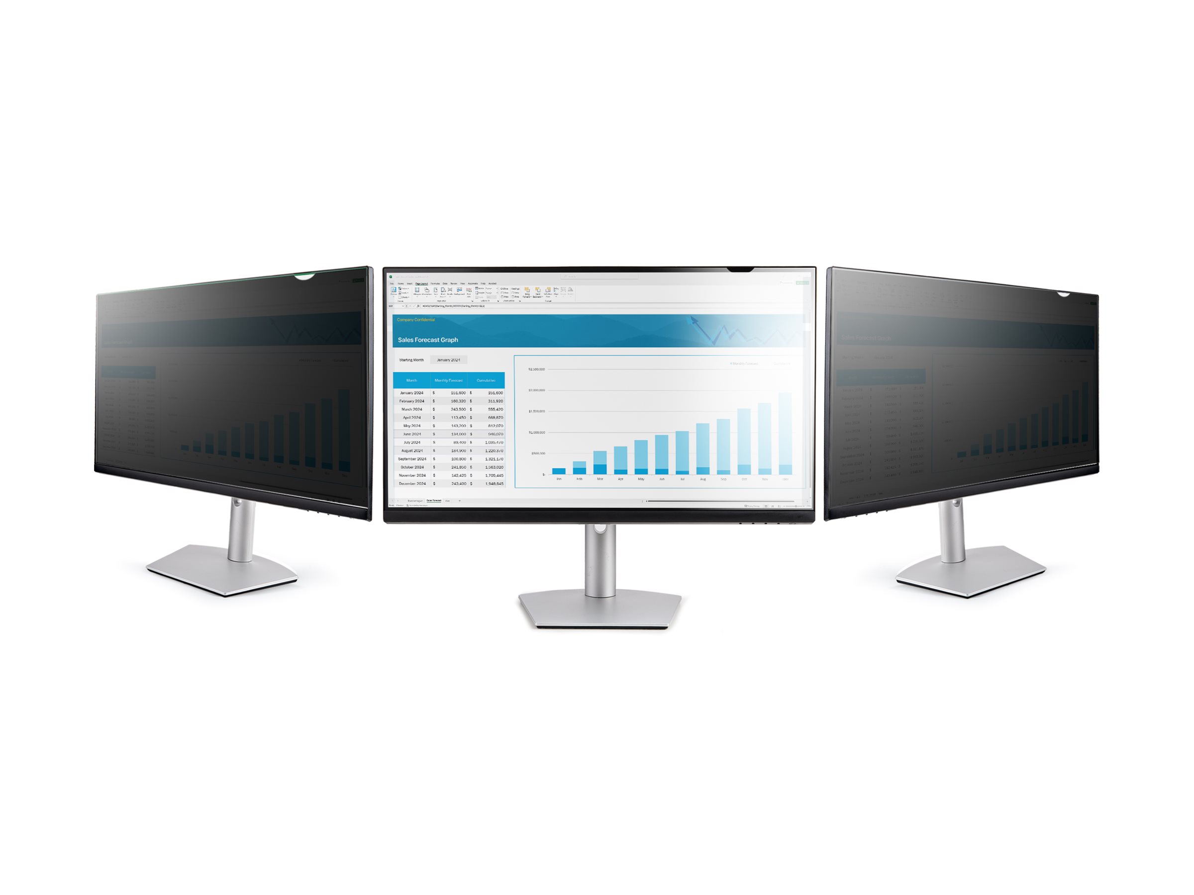 STARTECHCOM 238inch Monitor Privacy Screen Universal Matte or Glossy 169 Aspect Ratio 30 Degree Privacy Viewing Angle