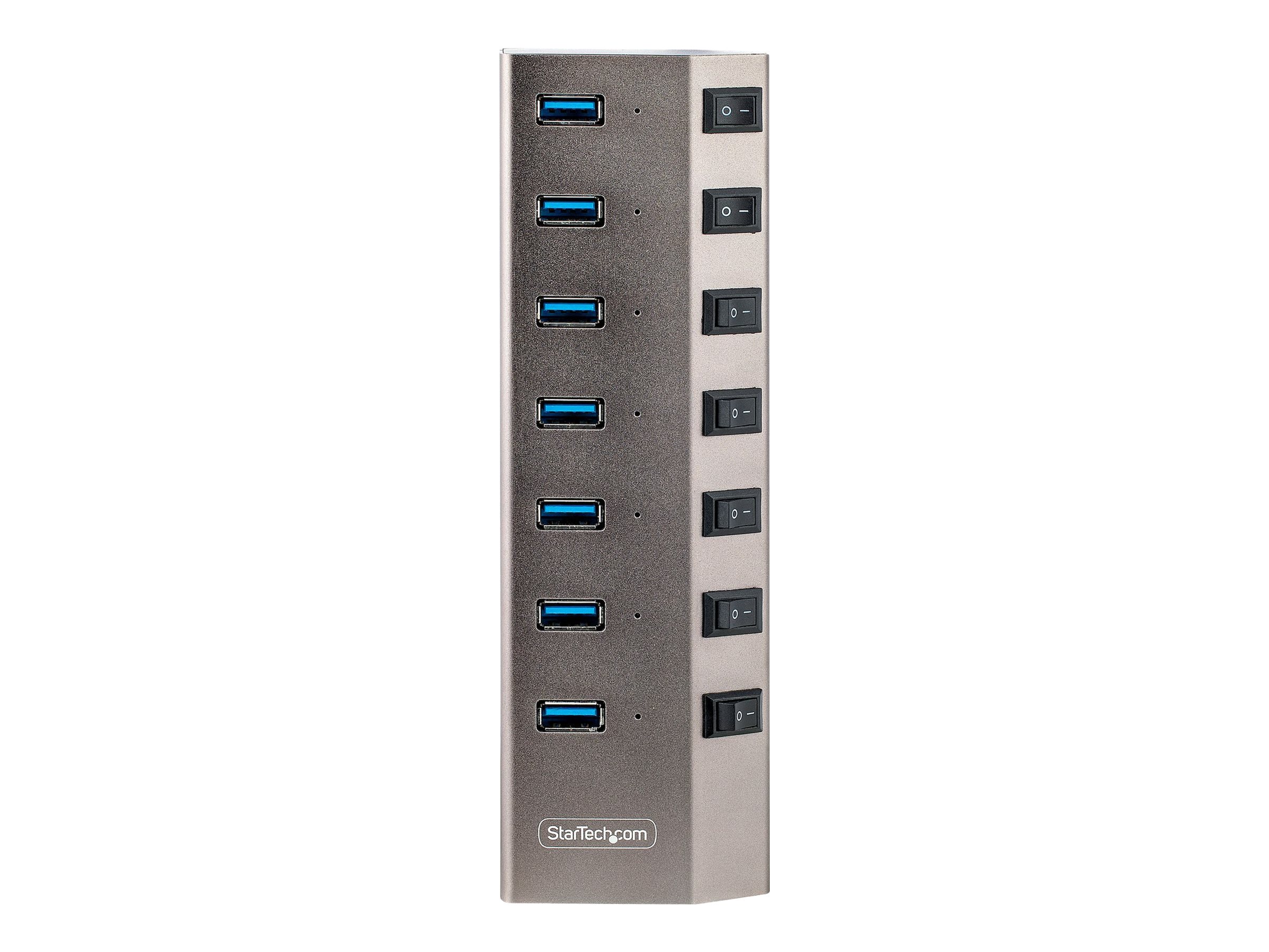 StarTech.com 7-Port Self-Powered USB-C Hub with Individual On/Off Switches, USB 3.0 5Gbps Expansion Hub w/Power Supply, Desktop/Laptop USB-C to USB-A Hub, 7x BC 1.2 (1.5A), USB Type C Hub - USB-C/A Host Cables (5G7AIBS-USB-HUB-EU) - Hub - 7 Anschlüsse