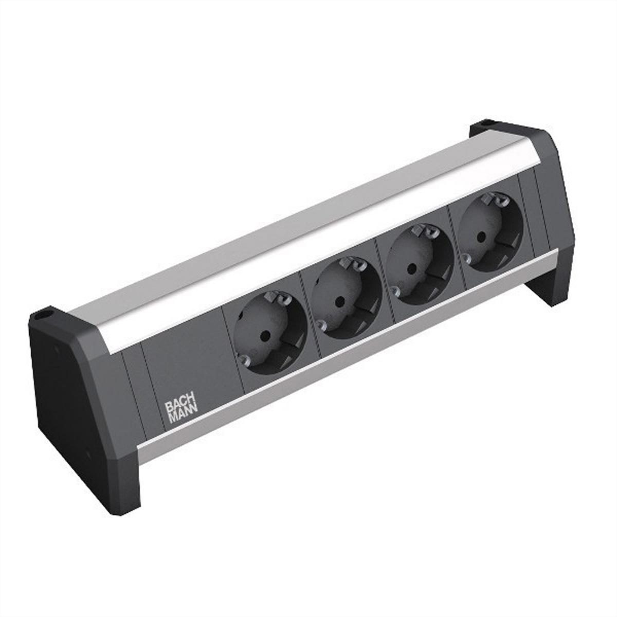 Bachmann DESK 1 Tischsteckdose 4-fach, Aluminium eloxiert