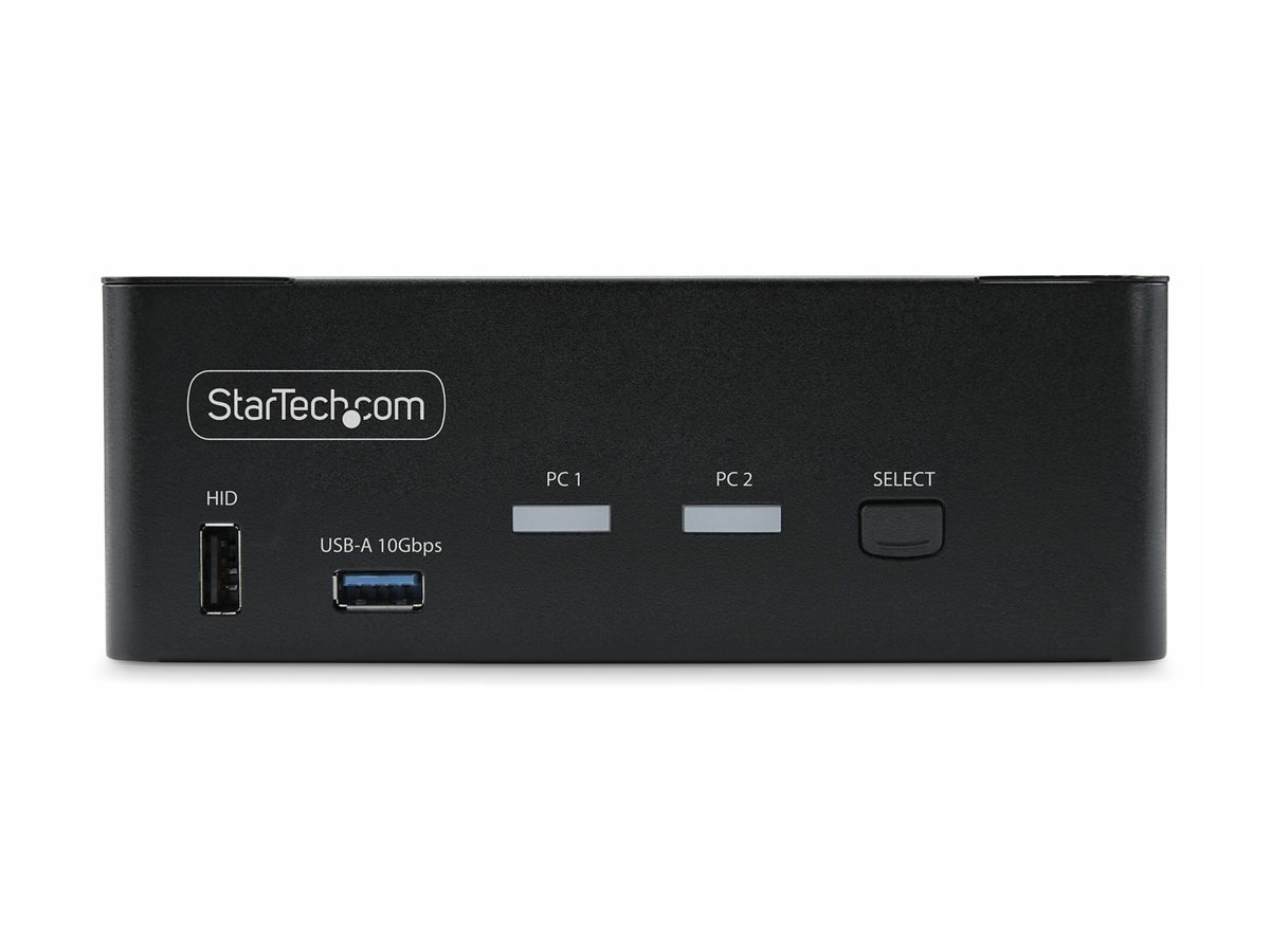 STARTECHCOM 2Port DualMonitor DisplayPort KVM Switch DP 14 8K 60Hz 4K 144Hz 2x USB 32 10Gbps Ports KVM Umschalter