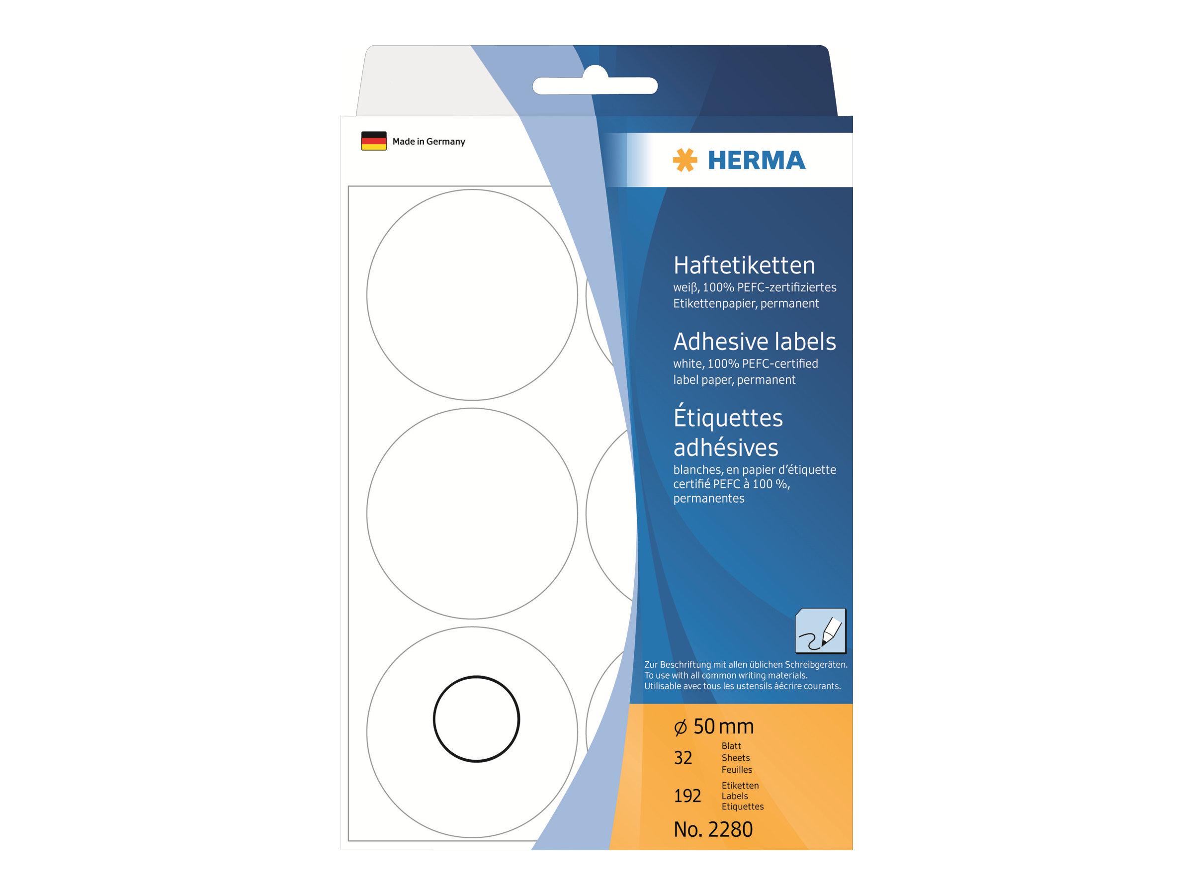 HERMA Klebepunkte 2280 weiss Ø 50,0 mm, 192 St. HERMA Klebepunkte 2280 weiss Ø 50,0 mm, 192 St.