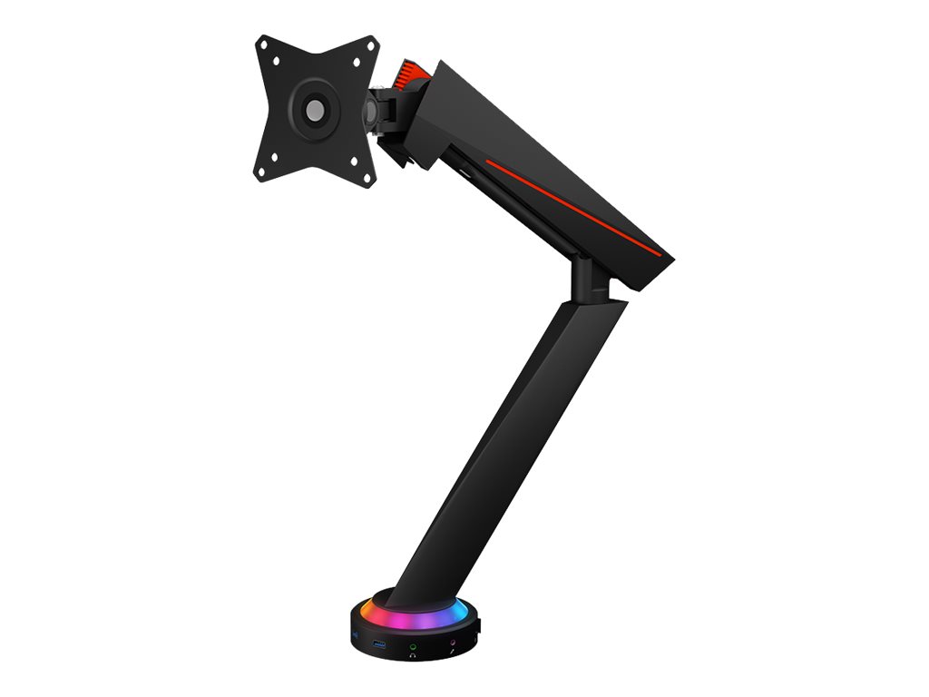 ICY BOX IB-MSG303BL-T Gaming Monitorstaender mit USB 3.0 Media Hub und RGB Lichteffekt fuer Monitore bis zu 81,3cm 32Zoll