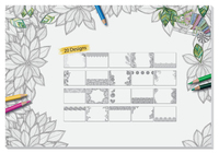 SIGEL Schreibtischunterlage Adult Coloring ohne Kalendarium weiß Papier 59,5 x 41,0 cm, 20 Blatt