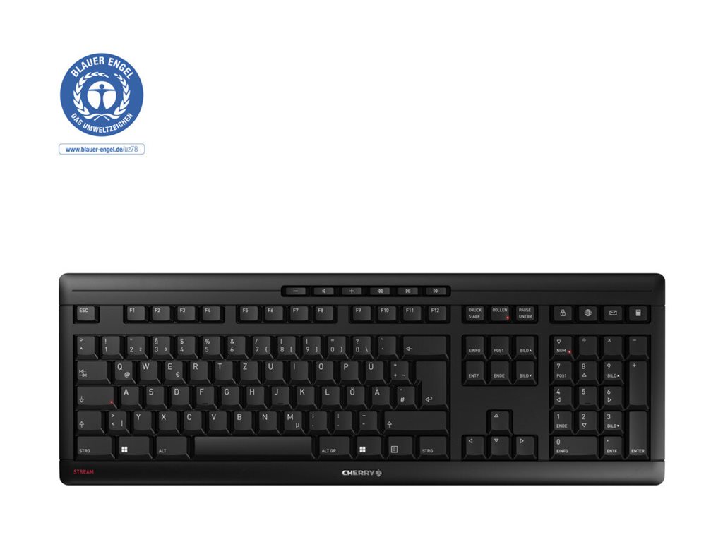 CHERRY STREAM wireless Tastatur kabellos schwarz