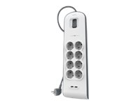 Steckdosenleiste Überspannungsschutz, 8-Fach, USB, 2 m