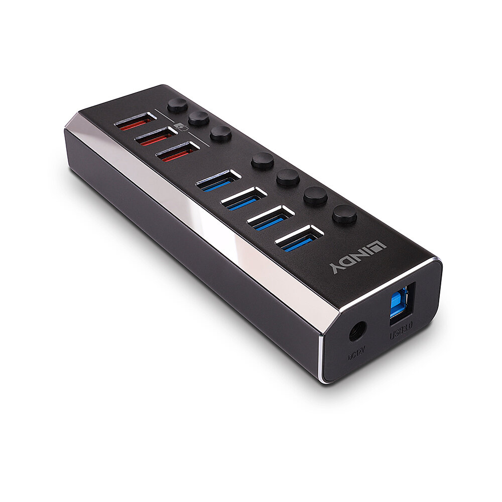 4 Port USB 3.0 Hub mit 3 Schnelladeports