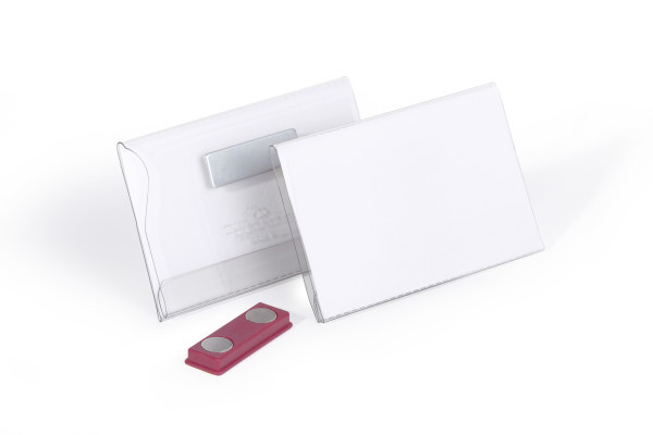25 DURABLE Namensschilder mit Magnet 9,0 x 5,4 cm