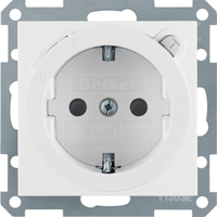 Berker Steckdose SCHUKO 47088989 polarweiss glänzend Berker Steckdose SCHUKO 47088989 polarweiss glänzend