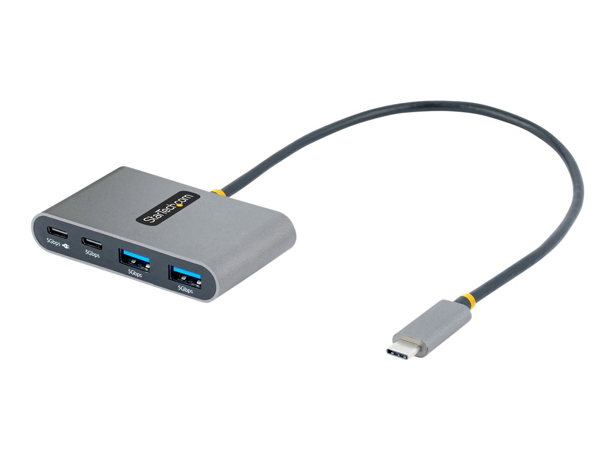 STARTECH.COM 4-Port USB-C Hub with 100W Power Delivery Pass-Through 2x USB-A + 2x USB-C 5Gbps 1ft/30cm Long Cable Portable USB 3.0 STARTECH.COM 4-Port USB-C Hub with 100W Power Delivery Pass-Through 2x USB-A + 2x USB-C 5Gbps 1ft/30cm Long Cable Portable USB 3.0