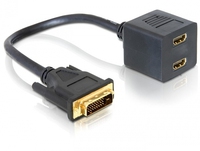 Delock Adapter DVI 25 Stecker zu 2x HDMI Buchse Delock Adapter DVI 25 Stecker zu 2x HDMI Buchse