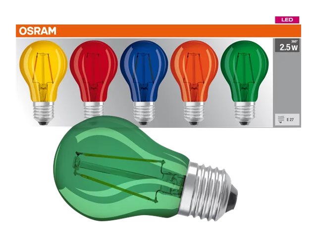 5 OSRAM LED-Lampen STAR DÉCOR CLASSIC A E27 2,5 W farbig
