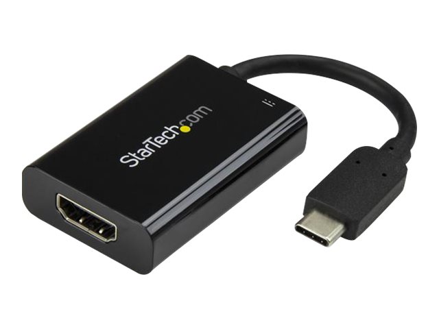 StarTech.com USB-C auf HDMI Adapter mit USB Stromversorgung - USB Typ C zu HDMI Konverter für Computer mit USB C - 4K 60Hz - externer Videoadapter - Schwarz