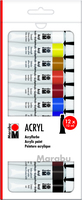 12 Marabu Acrylfarben farbsortiert 12 Marabu Acrylfarben farbsortiert