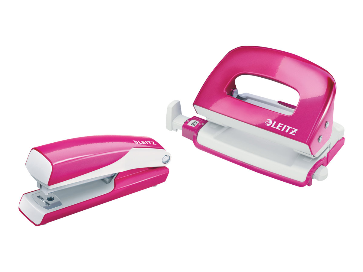 LEITZ Locher und Heftgeraete Set NeXXt WOW pink-metallic LEITZ Locher und Heftgeraete Set NeXXt WOW pink-metallic