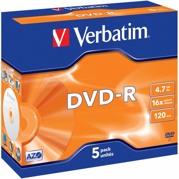 VERBATIM DVD-R 4.7GB 16x (5) JC