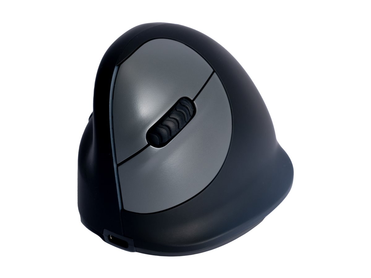 r-go HE Ergo Vertical Mouse Groesse M links Maus ergonomisch kabellos schwarz, silber