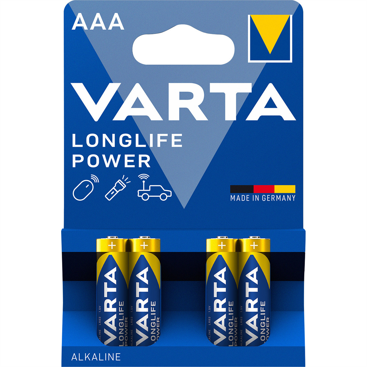 VARTA Batterie Micro AAA LR03 Alkaline Longlife Power (4er Pack)