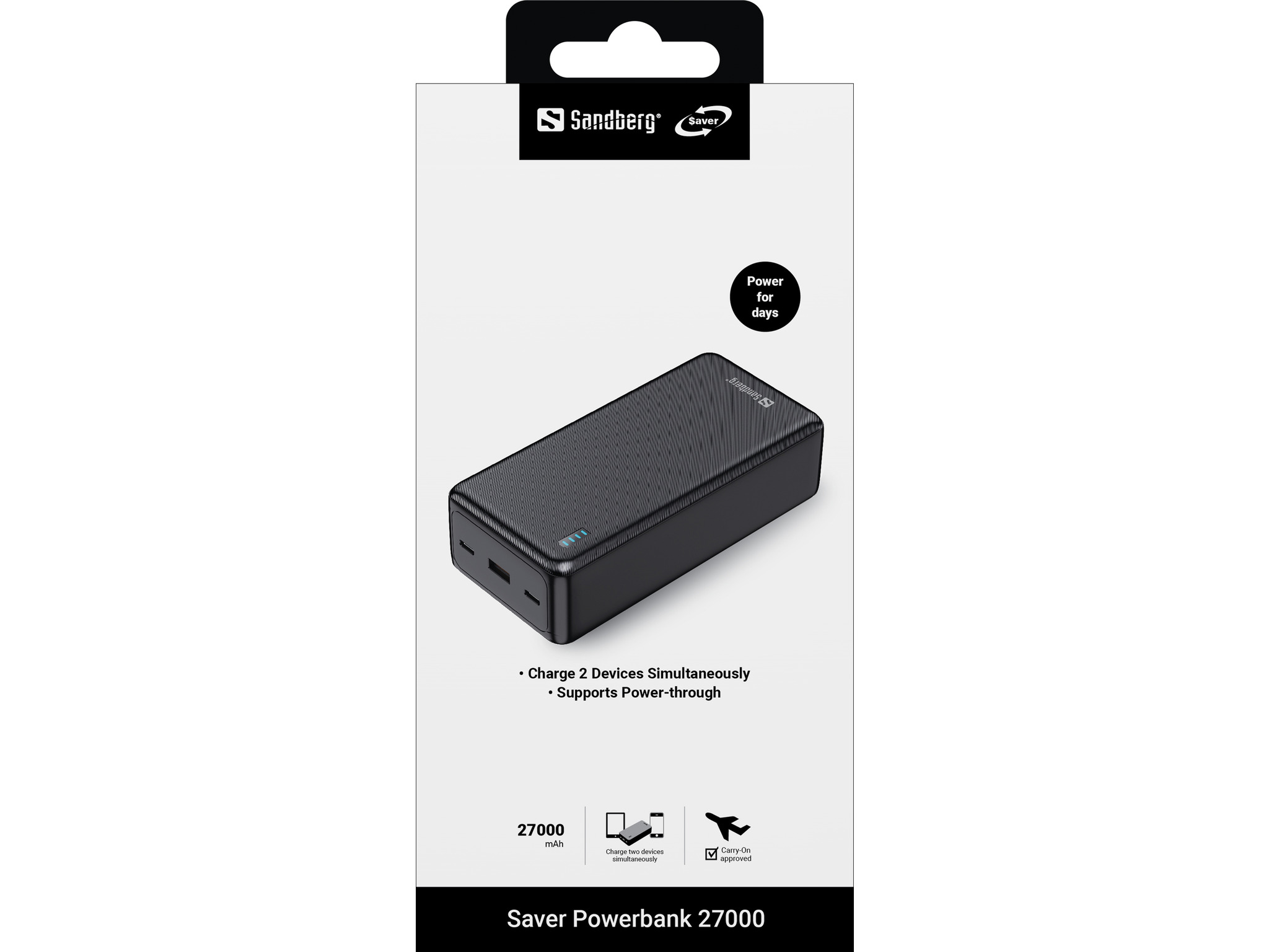 SANDBERG Saver Powerbank 27000 mAh 22.5 Wh