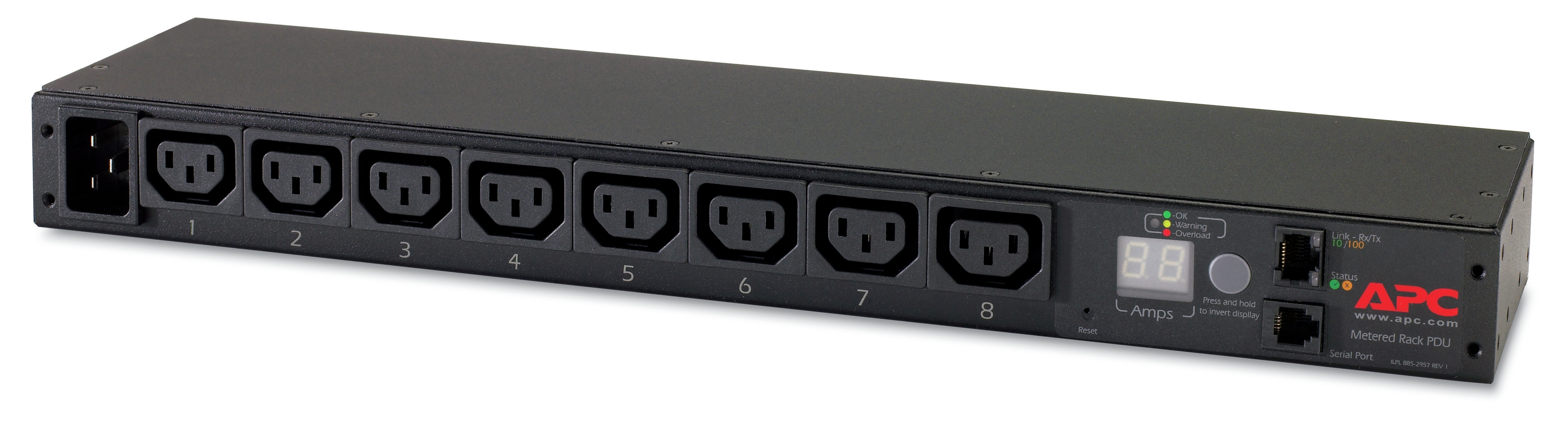 APC Metered Rack PDU AP7821B Rack AC 100240V Ethernet 10100 input IEC 60320 C20 oc 8 power IEC 60320 C13 1U 2,4m cord