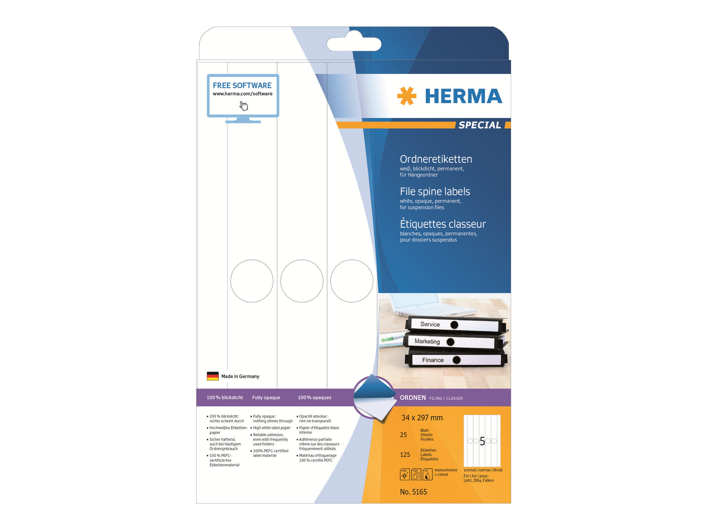 125 HERMA Haengeordneretiketten 5165 weiss 125 HERMA Haengeordneretiketten 5165 weiss