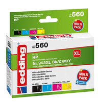 edding EDD-560 schwarz, cyan, magenta, gelb Druckerpatronen kompatibel zu HP 903XL (3HZ51AE), 4er-Set edding EDD-560 schwarz, cyan, magenta, gelb Druckerpatronen kompatibel zu HP 903XL (3HZ51AE), 4er-Set