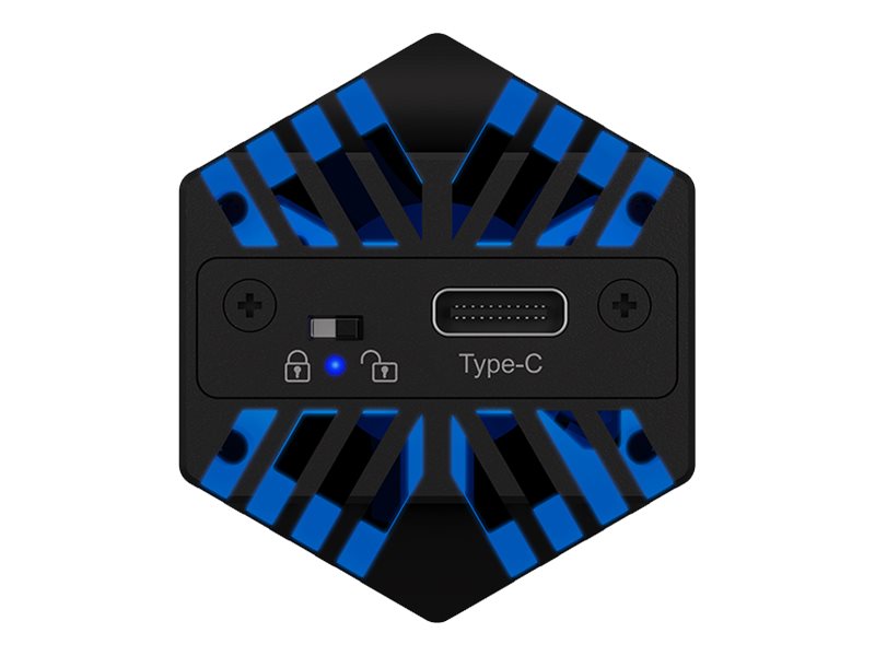 ICY BOX ext.Modding Gehaeuse NVME M.2 mit Luefter und RGB Beleuchtung IB-1823MF-C31 M.2 SSD mit USB3.1 Type-C bis zu 10Gbits M-Key
