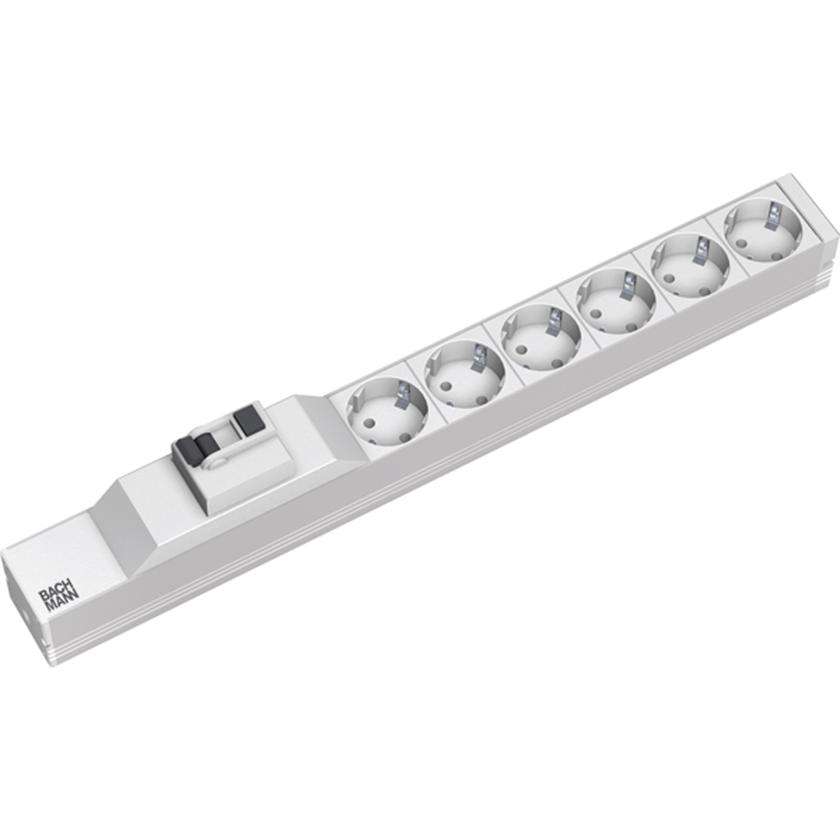 Bachmann Steckdosenleiste 19 1HE 6xSchutzkontaktDosen 1xFI