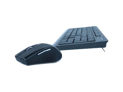 Mediarange Tastatur-und-Maus-Set QWERT kabellos Schwarz/Grau