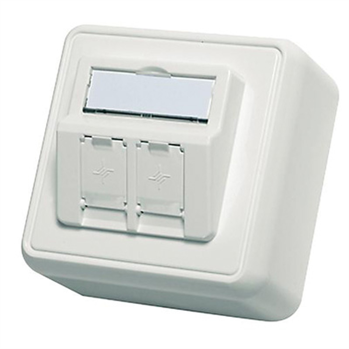 TGT Modul-Aufnahme AP 80x80 2-fach 30° Auslass, alpinweiss, unbestückt