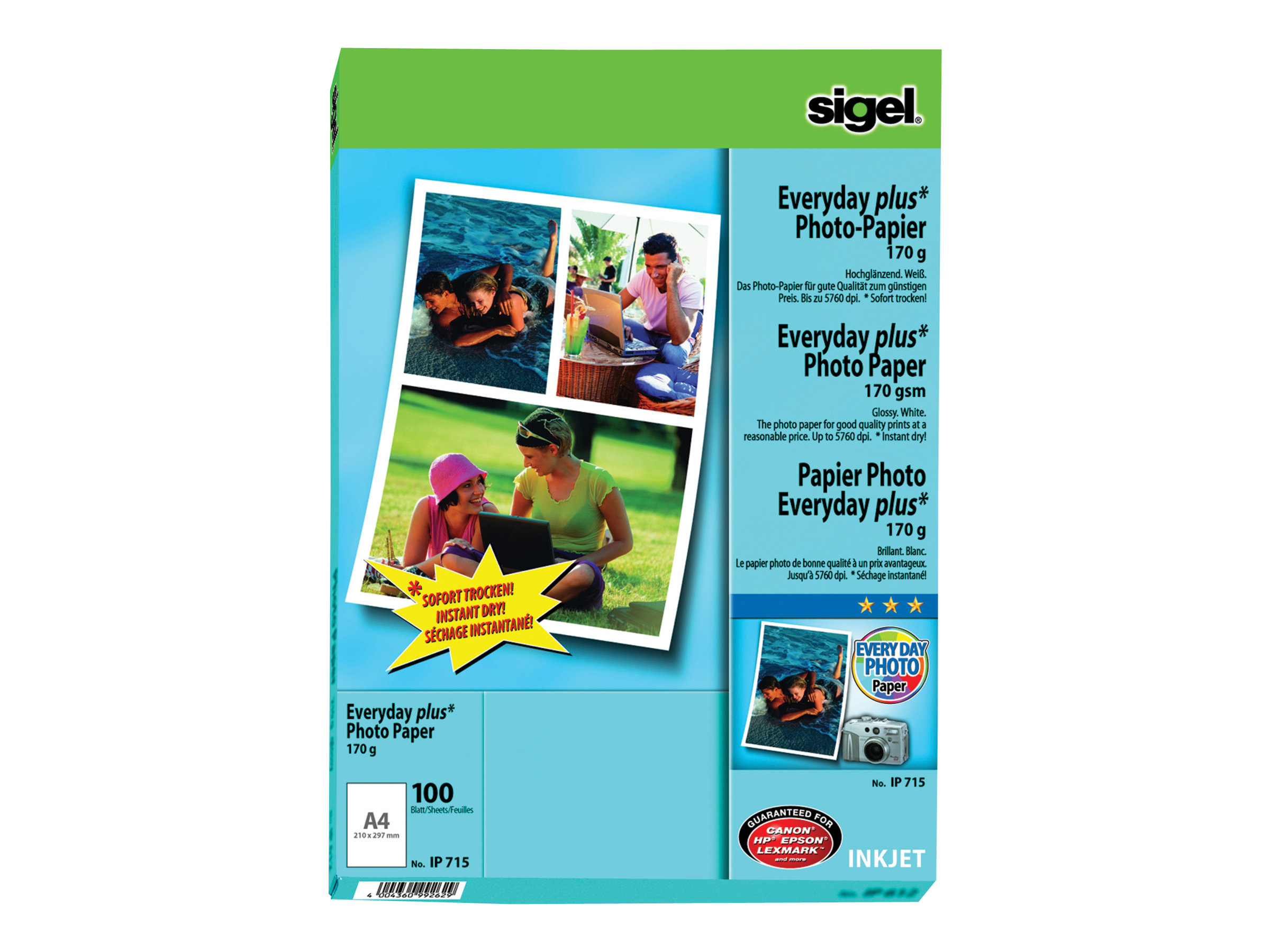 SIGEL Fotopapier IP715 DIN A4 hochglaenzend 170 g/qm 100 Blatt SIGEL Fotopapier IP715 DIN A4 hochglaenzend 170 g/qm 100 Blatt