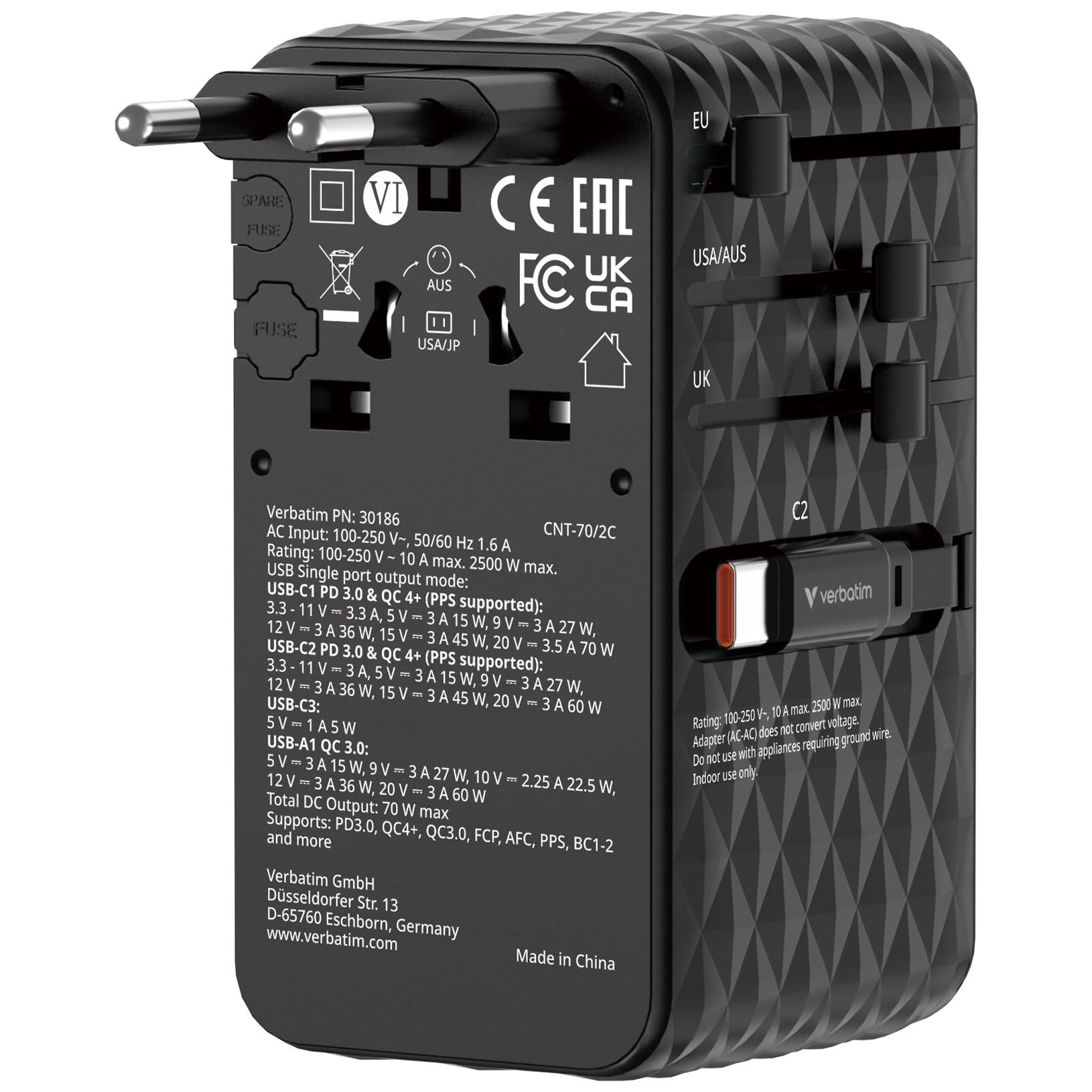 30186 VERBATIM Charge n Travel 70W C2