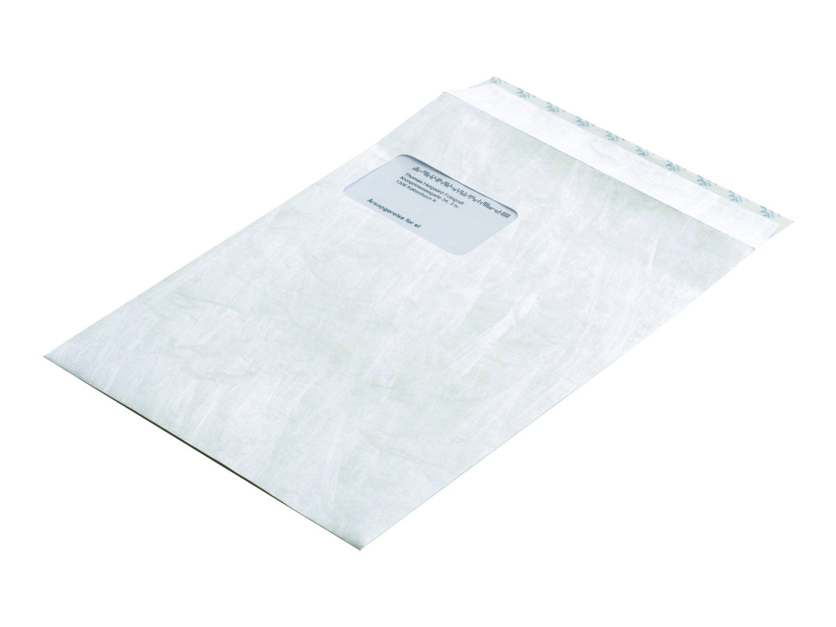 BONG Versandtaschen Tyvek Pocket DIN C4 mit Fenster weiß 100 St