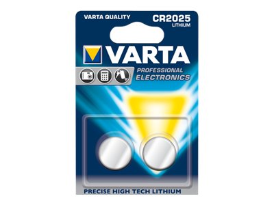 2 VARTA Knopfzellen CR2025 3,0 V