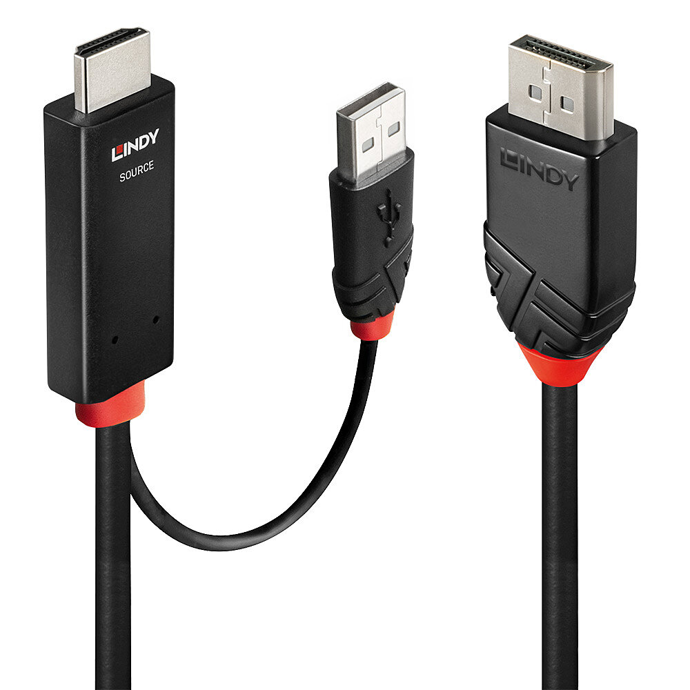 LINDY 2m HDMI an DisplayPort Adapterkabel