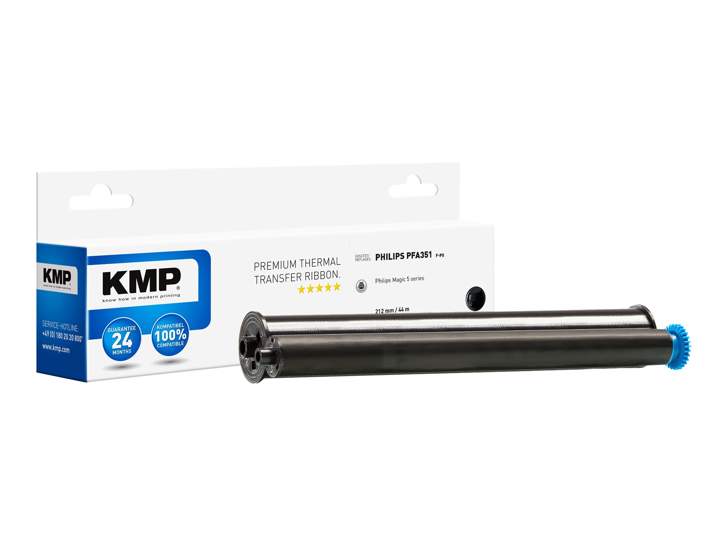 KMP F-P5 schwarz Thermo-Druckfolie kompatibel zu PHILIPS PFA351/PFA352, 1 Rolle KMP F-P5 schwarz Thermo-Druckfolie kompatibel zu PHILIPS PFA351/PFA352, 1 Rolle
