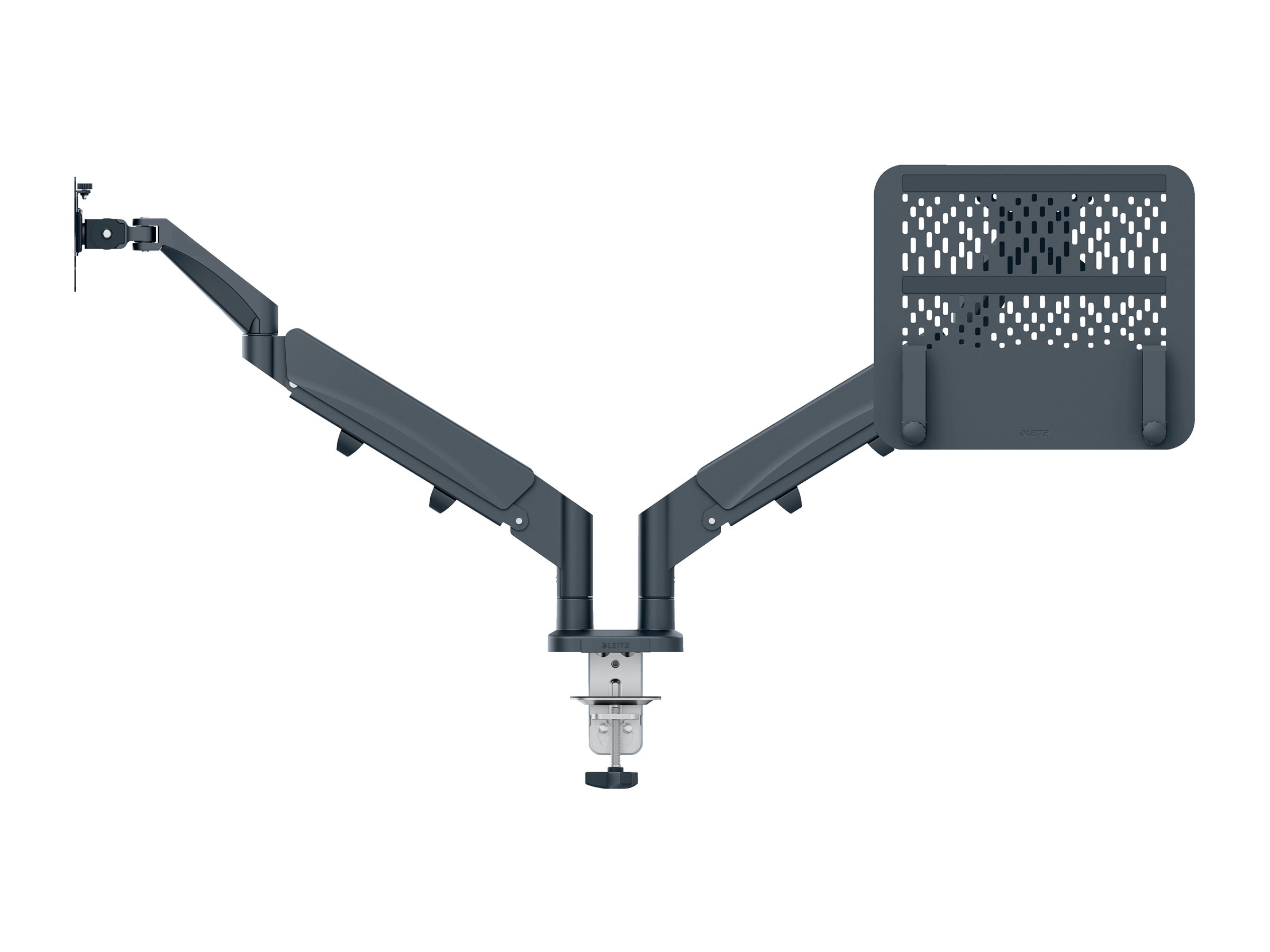 LEITZ Notebook-Monitor-Halterung Ergo 65380089 dunkelgrau fuer 1 Monitor und 1 Laptop, Tischklemme LEITZ Notebook-Monitor-Halterung Ergo 65380089 dunkelgrau fuer 1 Monitor und 1 Laptop, Tischklemme