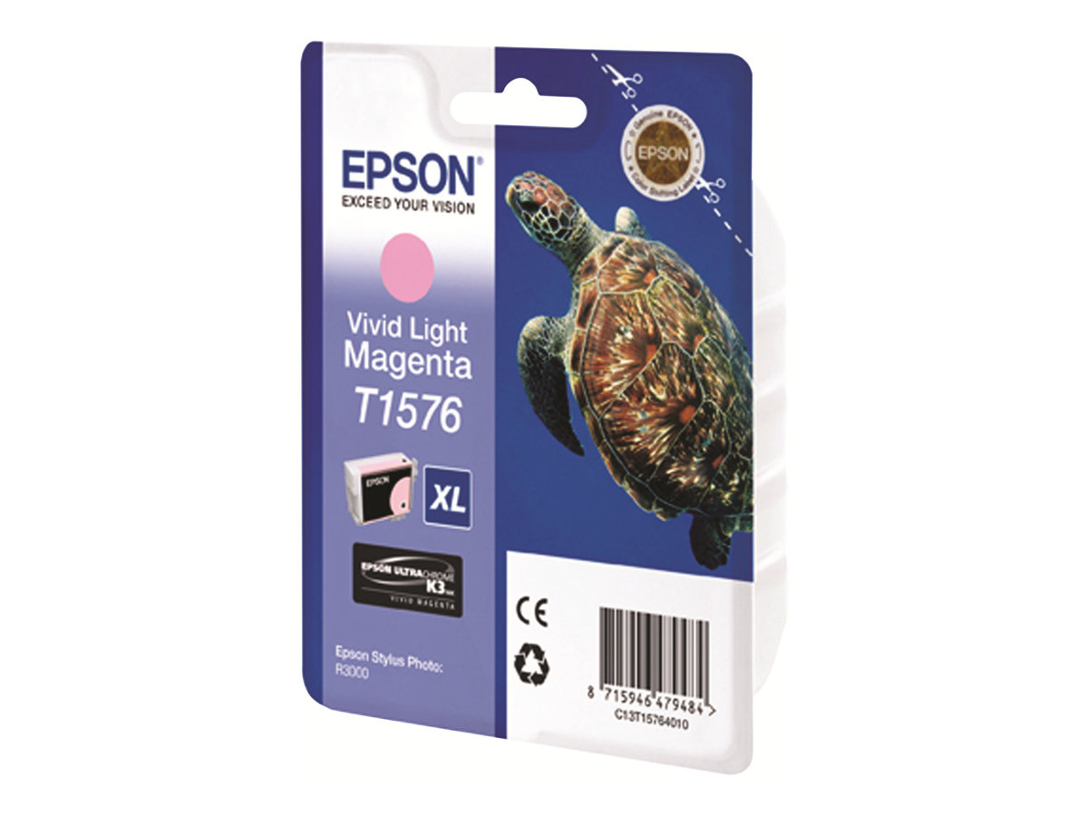 EPSON 5LB T1576 ink cartridge vivid light magenta standard capacity 1-pack blister without alarm EPSON 5LB T1576 ink cartridge vivid light magenta standard capacity 1-pack blister without alarm