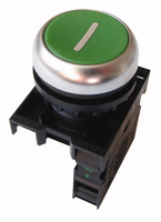 Eaton Electric Drucktaster M22-D-G-X1/K10 1S flach grün Front Eaton Electric Drucktaster M22-D-G-X1/K10 1S flach grün Front