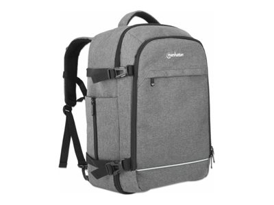 MANHATTAN Rome Notebook-Rucksack mit 2 Fächern für Laptops bis 43,9cm 17,3Z und Tablets bis 27,9cm 11Z 3 herausnehmbare Etuis grau