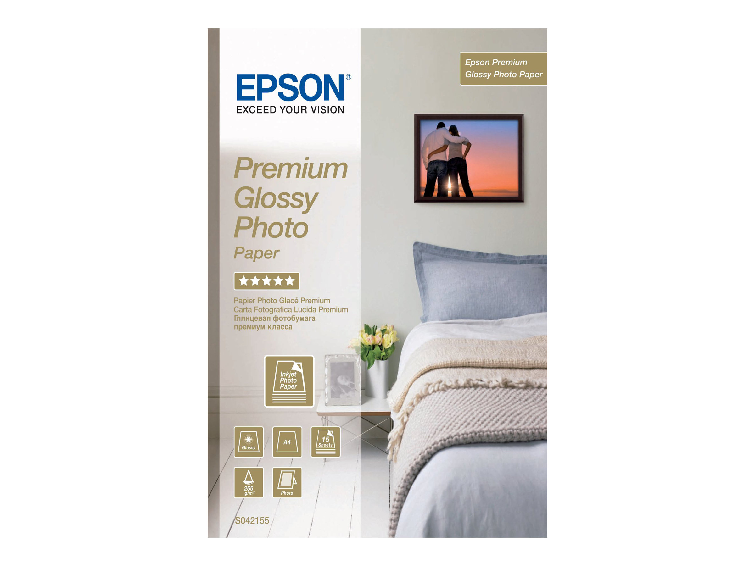 EPSON Fotopapier S042155 DIN A4 glÃ¤nzend 255 g/qm 15 Blatt