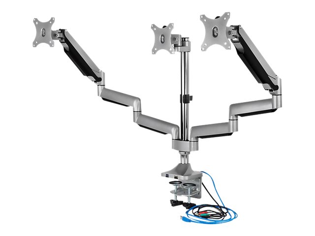 ICY BOX IB-MS505-TI Monitorstaender mit Tischhalterung fuer drei Monitore bis zu 81cm 32Zoll