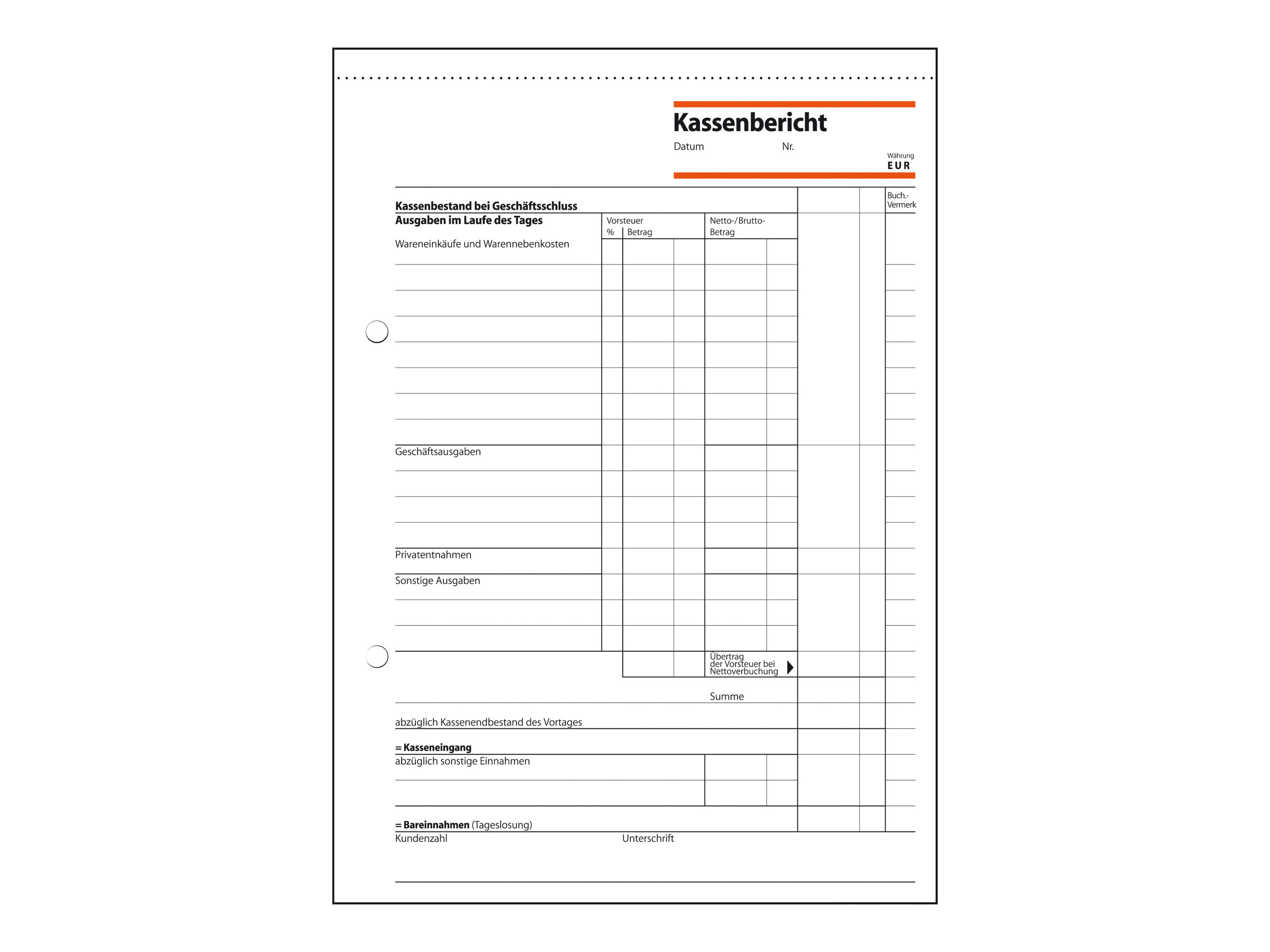 SIGEL Kassenbericht Formularbuch KA515 SIGEL Kassenbericht Formularbuch KA515