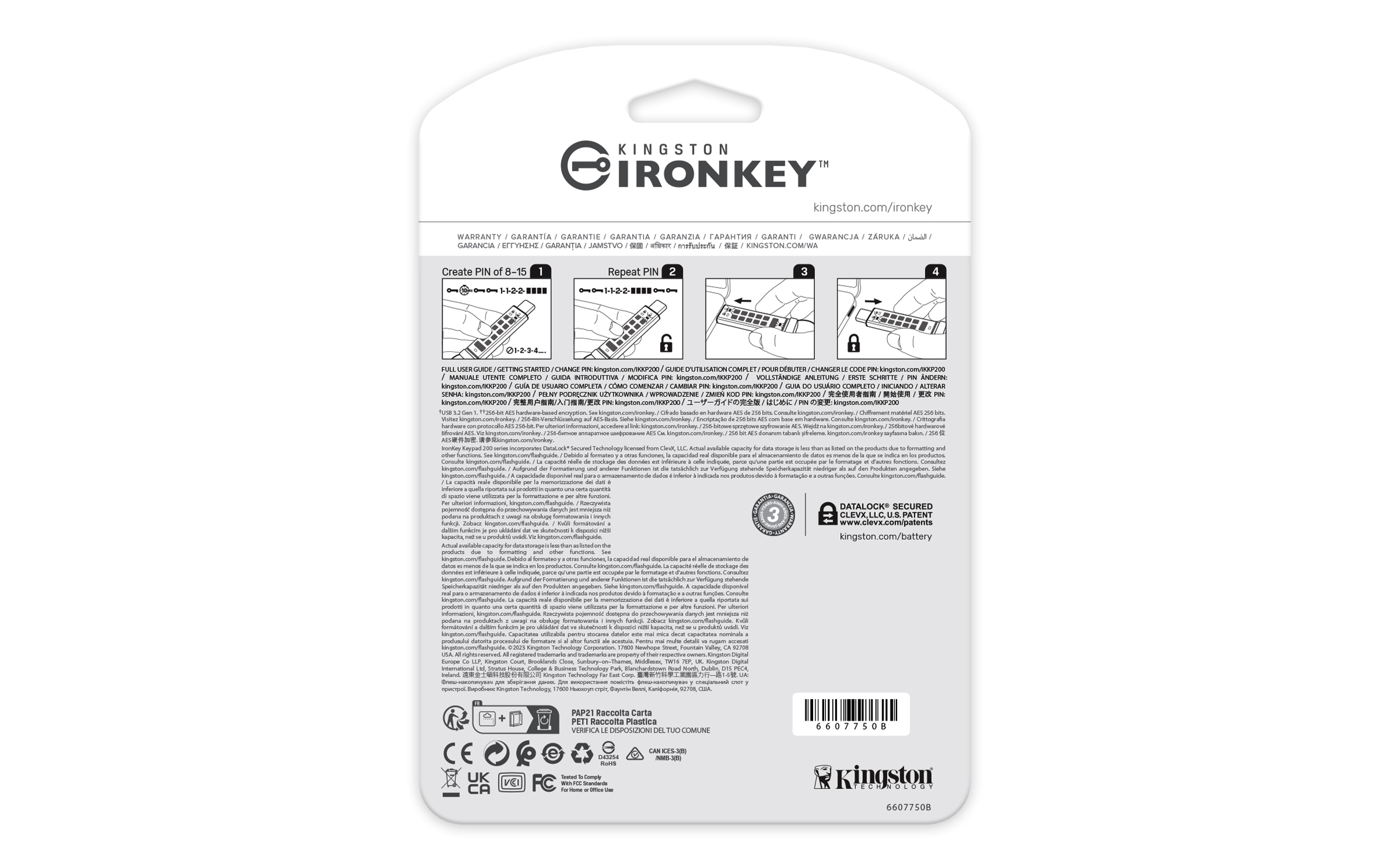 Kingston IronKey Keypad 200C 16GB AES-256 USB-C