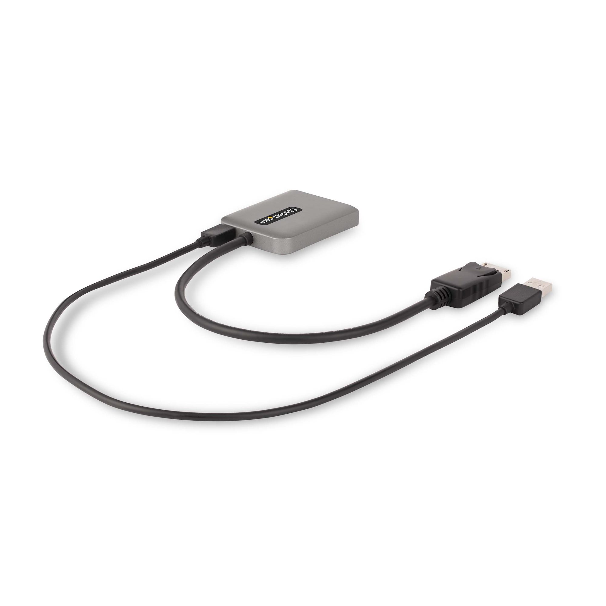 STARTECHCOM 2Port DisplayPort MST Hub Dual 4K 60Hz DP 14multiMonitor Video Adapter 1ft Builtin Cable USB Powered Windows Only