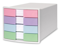 HAN Schubladenbox IMPULS rosa, lila, blau, gruen 1012-129, DIN A4, DIN C4 mit 4 Schubladen HAN Schubladenbox IMPULS rosa, lila, blau, gruen 1012-129, DIN A4, DIN C4 mit 4 Schubladen